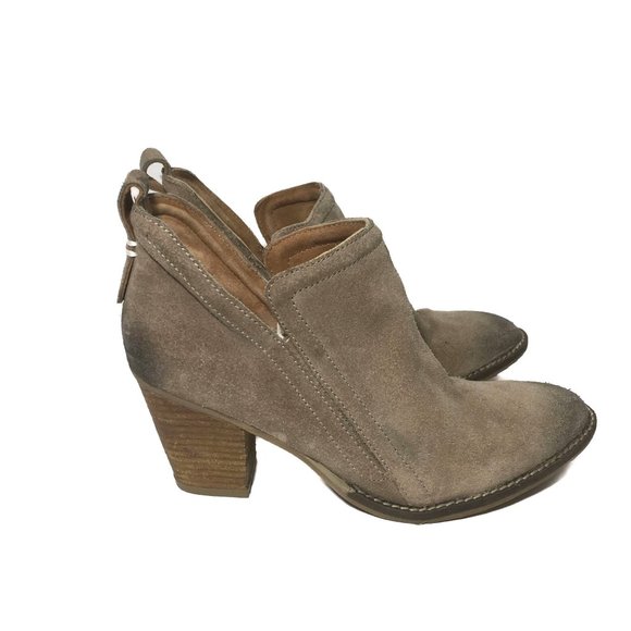Jeffrey Campbell Rosalee Distressed Taupe Suede Booties Size 9.5 - Picture 2 of 10